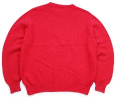 画像2: 80s USA製 L.L.Bean 無地 コットンニット セーター 赤 W-L (2)