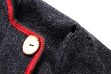 画像8: オーストリア製 JULIUS LANG 刺繍&アップリケ アート 鹿角ボタン チロリアン ボイルドウール ジャケット チャコールグレー 40 (8)