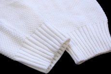 画像5: 70s フランス製 CHEMISE LACOSTE ラコステ ライン パチポケ アクリルニット カーディガン 白 5 (5)