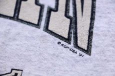 画像4: 90s USA製 BROOKLYN NEW YORK ひび割れプリント スウェット 杢ライトグレー XL★RUSSELLラッセル (4)