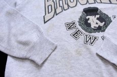 画像6: 90s USA製 BROOKLYN NEW YORK ひび割れプリント スウェット 杢ライトグレー XL★RUSSELLラッセル (6)