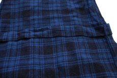 画像6: 50s PENDLETONペンドルトン チェック ペンキ飛び ショールカラー ウールガウン 青×黒 L (6)