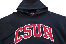 画像3: 90s メキシコ製 RUSSELLラッセル CSUN アップリケ スウェットパーカー 黒 XL★フーディー (3)