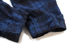 画像7: 50s PENDLETONペンドルトン チェック ペンキ飛び ショールカラー ウールガウン 青×黒 L (7)