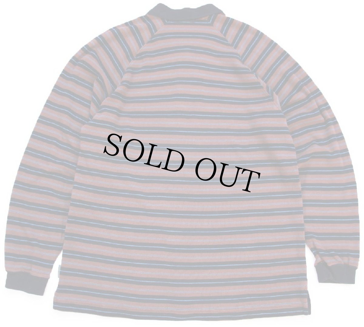 画像2: 90s USA製 Levi'sリーバイス ランダムボーダー ハーフジップ コットン カットソー L (2)