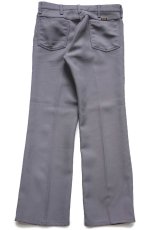 画像3: 90s USA製 Wranglerラングラー 82GY ランチャードレスジーンズ フレア ポリエステルパンツ グレー W34 L30★153 スタプレ (3)