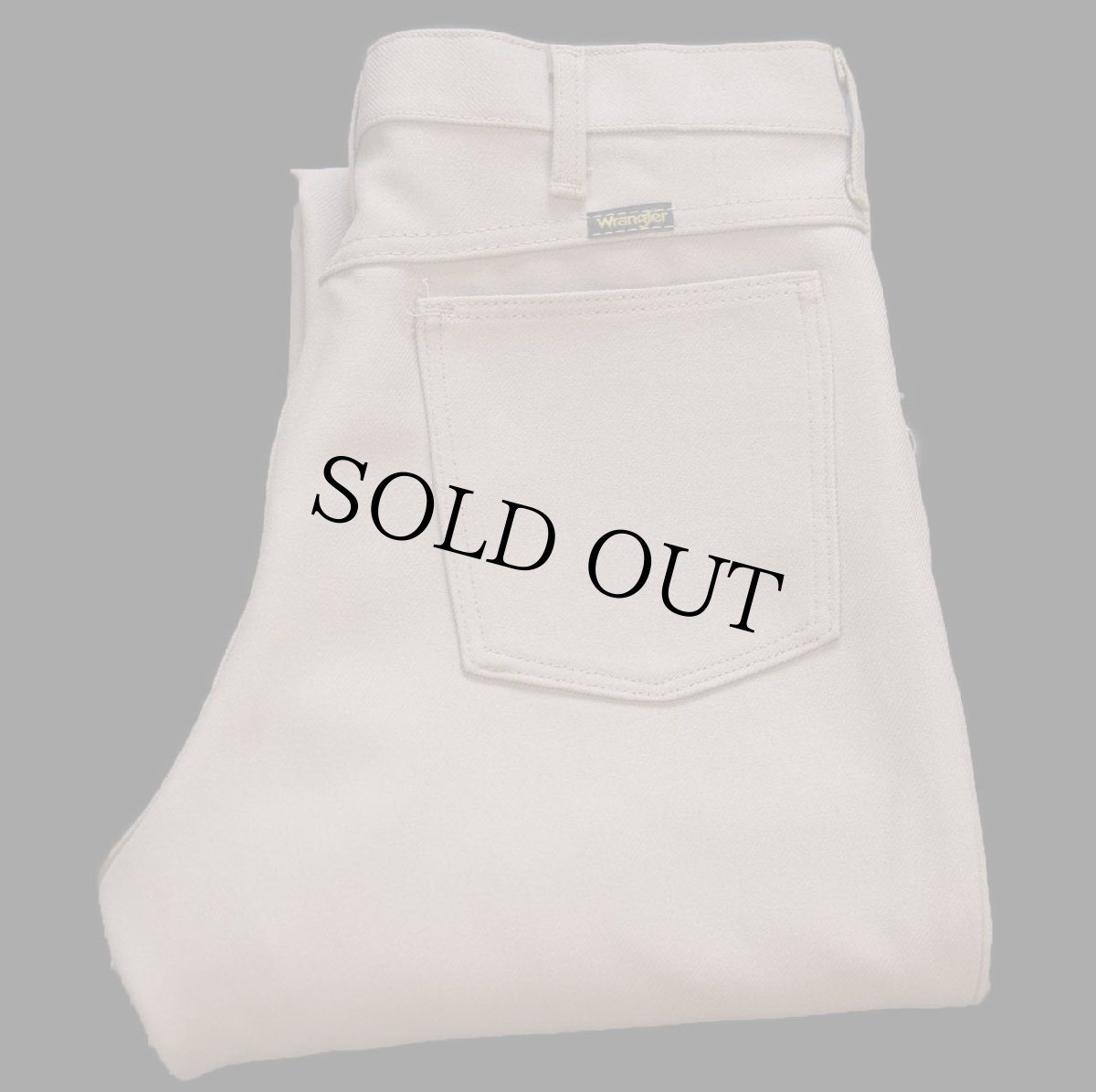 画像1: 80s USA製 Wranglerラングラー 82TN ランチャードレスジーンズ フレア ポリエステルパンツ タン W34 L34★157 スタプレ (1)