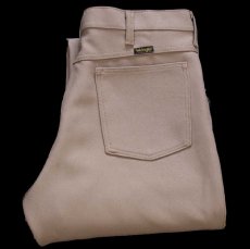 画像1: 80s USA製 Wranglerラングラー 82TN ランチャードレスジーンズ フレア ポリエステルパンツ タン W34 L34★157 スタプレ (1)