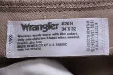 画像5: 00s メキシコ製 Wranglerラングラー 82KH ランチャードレスジーンズ フレア ポリエステルパンツ カーキ W34★159 スタプレ (5)