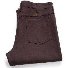 画像1: 80s USA製 Wranglerラングラー 82BN ランチャードレスジーンズ フレア ポリエステルパンツ ブラウン W34★162 スタプレ (1)