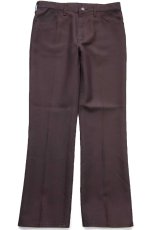 画像2: 80s USA製 Wranglerラングラー 82BN ランチャードレスジーンズ フレア ポリエステルパンツ ブラウン W34★162 スタプレ (2)