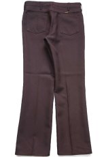 画像3: 80s USA製 Wranglerラングラー 82BN ランチャードレスジーンズ フレア ポリエステルパンツ ブラウン W34★162 スタプレ (3)