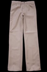 画像2: 80s USA製 Wranglerラングラー 82TN ランチャードレスジーンズ フレア ポリエステルパンツ タン W34 L34★157 スタプレ (2)