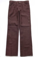 画像2: 90s Wranglerラングラー ランチャードレスジーンズ ポリエステルパンツ ブラウン W32★161 スタプレ (2)