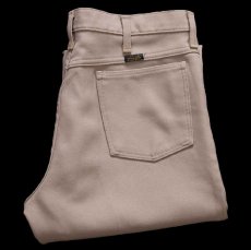 画像1: 00s メキシコ製 Wranglerラングラー 82KH ランチャードレスジーンズ フレア ポリエステルパンツ カーキ W34★159 スタプレ (1)