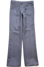 画像2: 90s USA製 Wranglerラングラー 82GY ランチャードレスジーンズ フレア ポリエステルパンツ グレー W34 L33★152 スタプレ (2)