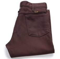 画像1: 90s Wranglerラングラー ランチャードレスジーンズ ポリエステルパンツ ブラウン W32★161 スタプレ (1)