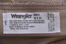 画像5: 00s メキシコ製 Wranglerラングラー 82KH ランチャードレスジーンズ フレア ポリエステルパンツ カーキ W36 L30★158 スタプレ (5)