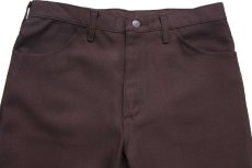 画像4: 80s USA製 Wranglerラングラー 82BN ランチャードレスジーンズ フレア ポリエステルパンツ ブラウン W34★162 スタプレ (4)