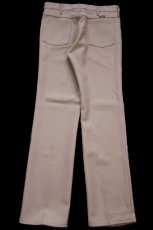 画像3: 80s USA製 Wranglerラングラー 82TN ランチャードレスジーンズ フレア ポリエステルパンツ タン W34 L34★157 スタプレ (3)