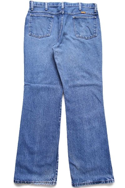 80s USA製 RUSTLERラスラー フレア デニムパンツ W36 L32☆Wrangler