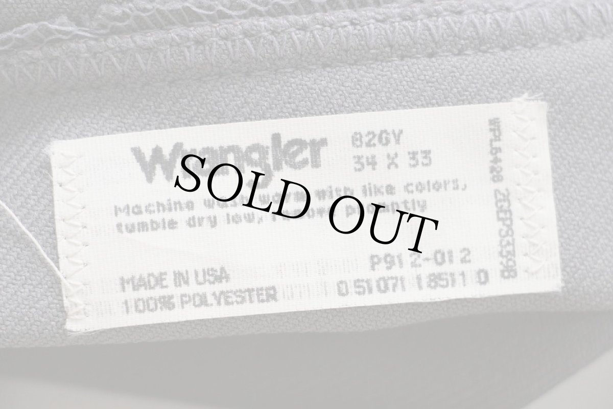 画像5: 90s USA製 Wranglerラングラー 82GY ランチャードレスジーンズ フレア ポリエステルパンツ グレー W34 L33★152 スタプレ (5)