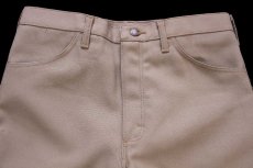 画像4: 80s USA製 Wranglerラングラー 82TN ランチャードレスジーンズ フレア ポリエステルパンツ タン W34 L34★157 スタプレ (4)