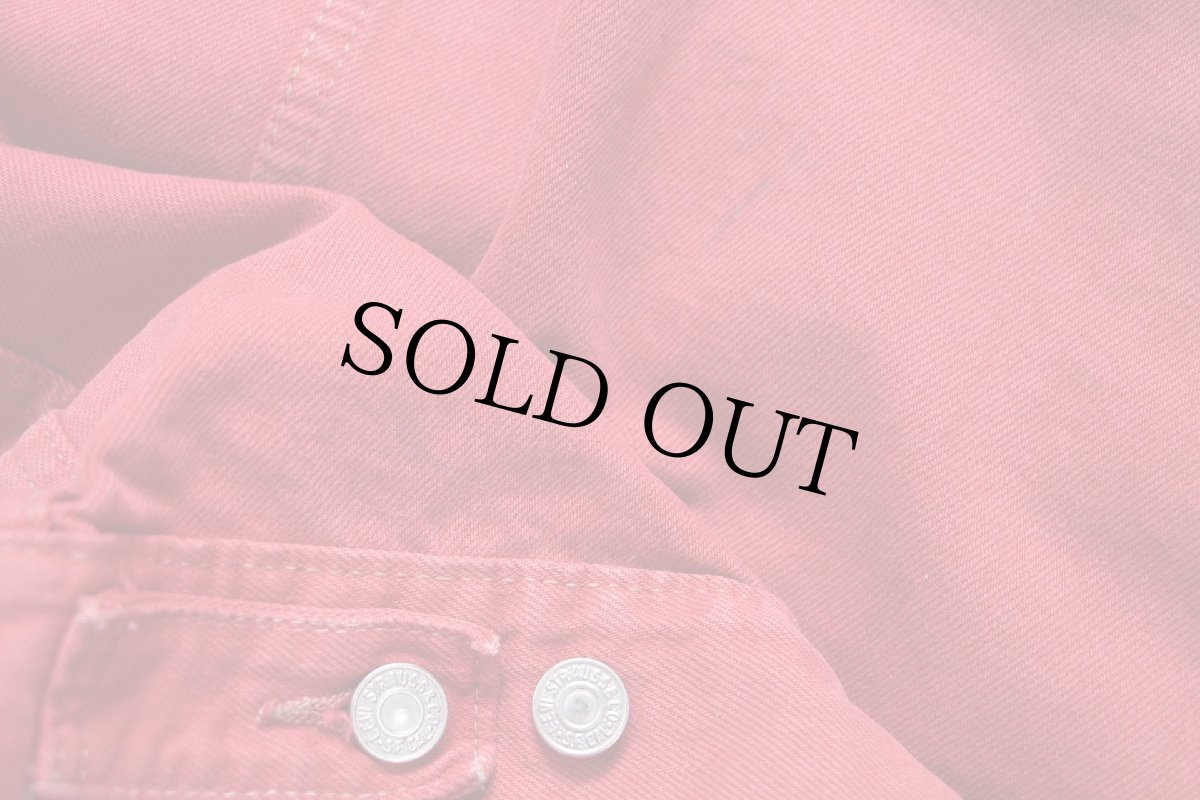 画像9: 00s USA製 Levi'sリーバイス 70507 後染め カラーデニムジャケット 4ポケット 赤 フェード S (9)