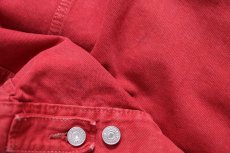 画像9: 00s USA製 Levi'sリーバイス 70507 後染め カラーデニムジャケット 4ポケット 赤 フェード S (9)