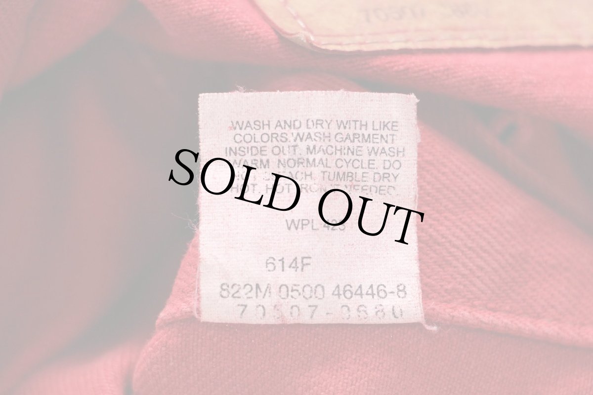 画像5: 00s USA製 Levi'sリーバイス 70507 後染め カラーデニムジャケット 4ポケット 赤 フェード S (5)