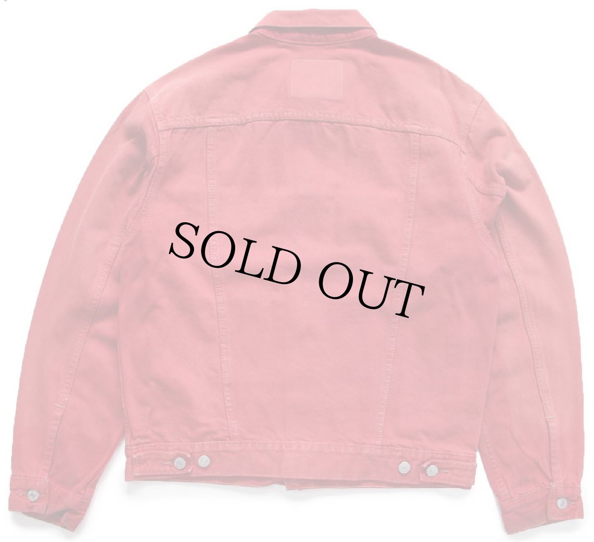 画像2: 00s USA製 Levi'sリーバイス 70507 後染め カラーデニムジャケット 4ポケット 赤 フェード S (2)