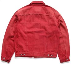 画像2: 00s USA製 Levi'sリーバイス 70507 後染め カラーデニムジャケット 4ポケット 赤 フェード S (2)