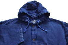 画像3: 90s USA製 FLIP FLOP 後染め カラーデニムパーカー 紺 XL (3)