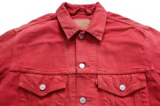 画像3: 00s USA製 Levi'sリーバイス 70507 後染め カラーデニムジャケット 4ポケット 赤 フェード S (3)