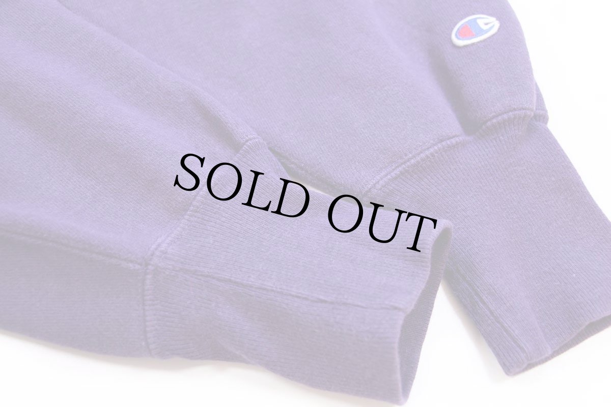 画像5: 90s USA製 Championチャンピオン スクリプト ビッグロゴ刺繍 リバースウィーブ スウェット 紫 フェード L (5)