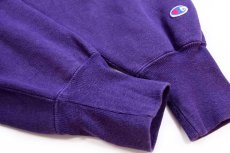 画像5: 90s USA製 Championチャンピオン スクリプト ビッグロゴ刺繍 リバースウィーブ スウェット 紫 フェード L (5)