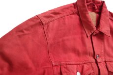 画像7: 00s USA製 Levi'sリーバイス 70507 後染め カラーデニムジャケット 4ポケット 赤 フェード S (7)