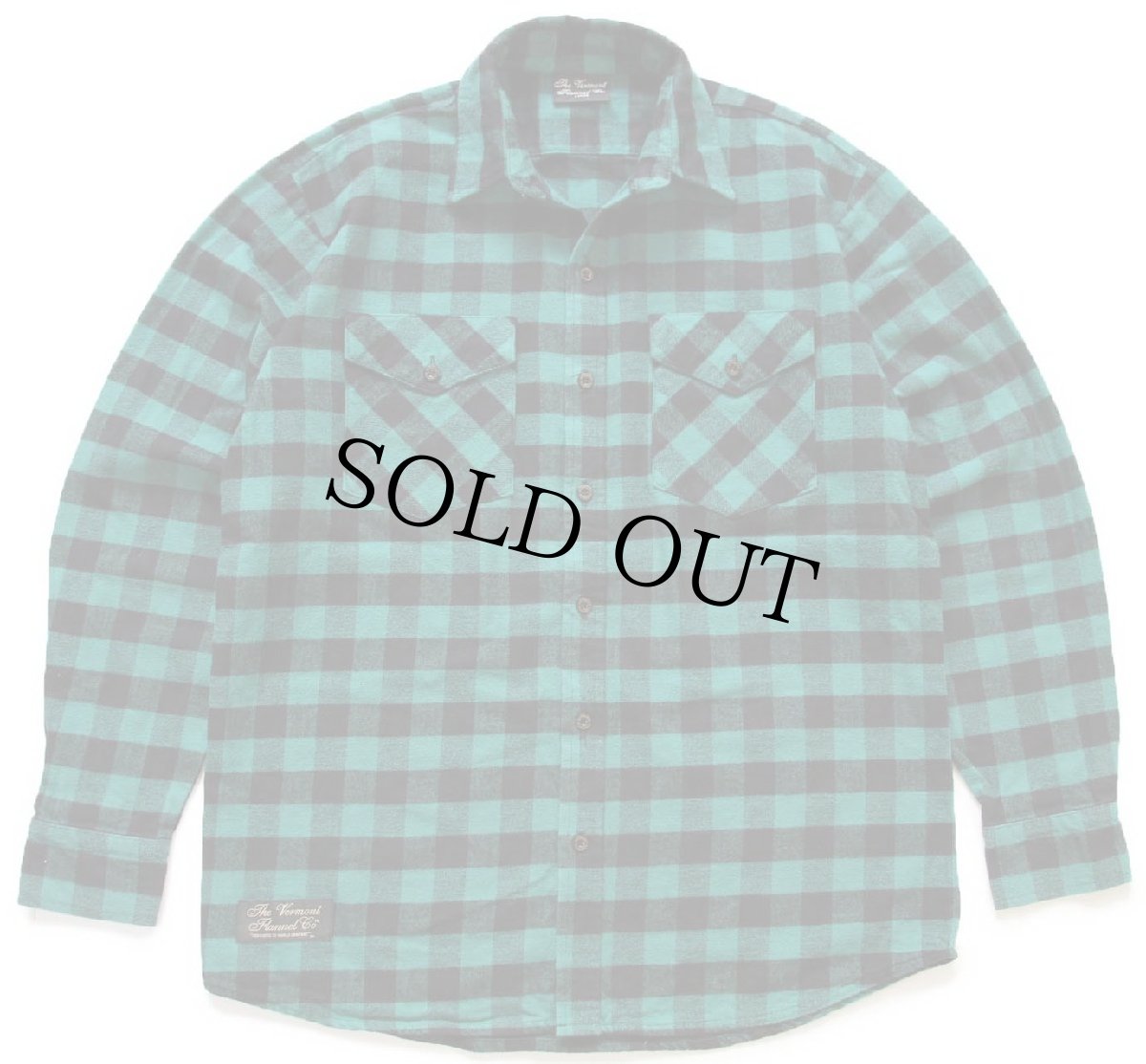 画像1: USA製 The Vermont Flannel Co. バッファローチェック コットン フランネルシャツ 緑×黒 L (1)