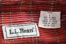 画像4: 90s L.L.Bean チェック 織り柄 コットンシャツ L★インド綿 (4)