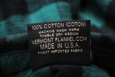 画像5: USA製 The Vermont Flannel Co. バッファローチェック コットン フランネルシャツ 緑×黒 L (5)