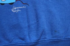 画像6: 80s USA製 Hanes MORNING SUN キャット イラスト スウェット 青 M (6)