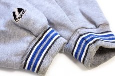 画像6: 90s USA製 Majestic MLB Los Angeles Dodgers パッチ付き ツートン 切り替え スウェット スタジャン 青×杢グレー XL★ジャケット (6)