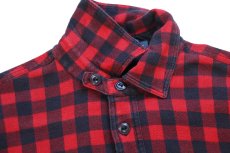 画像3: 00s ポロ ラルフローレン チンスト&マチ付き バッファローチェック プルオーバー コットンシャツ 赤×黒 L (3)