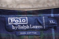 画像4: 90s ポロ ラルフローレン タータンチャック コットン フランネルシャツ XL (4)