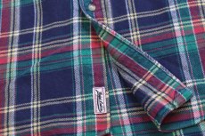 画像5: 00s ラルフローレン CLASSIC FIT マドラスチェック ボタンダウン コットン フランネルシャツ XL★インド綿 (5)
