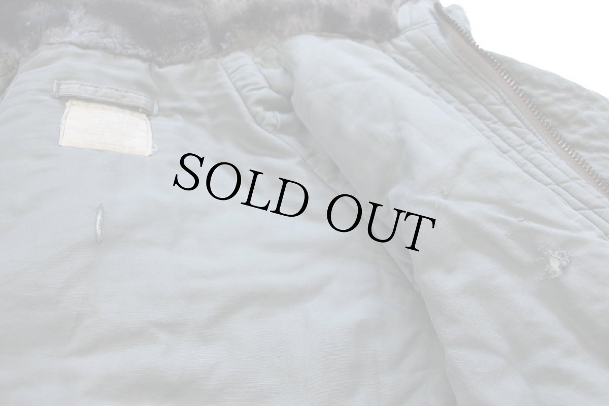 画像7: 80s 米軍 USAF N-3B フライトジャケット セージグリーン M (7)