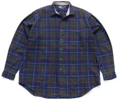 画像1: 90s ポロ ラルフローレン タータンチャック コットン フランネルシャツ XL (1)