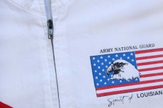画像4: 80s USA製 米軍 ARMY NATIONAL GUARD 星条旗 イーグル スタンドカラー ジャケット 白 XL (4)
