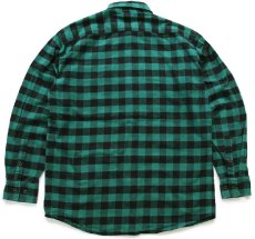 画像2: USA製 The Vermont Flannel Co. バッファローチェック コットン フランネルシャツ 緑×黒 L (2)