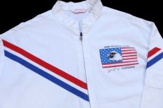 画像3: 80s USA製 米軍 ARMY NATIONAL GUARD 星条旗 イーグル スタンドカラー ジャケット 白 XL (3)